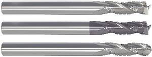 High Performance<br>Rougher-Finishers<br>Chipbreaker Style<br>3 Flute<br>Corner Radius